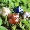 4 Pieces (Random Color) Ceramic Mushroom for Garden, Yard, Fairy Garden - Lawn Ornament Décor, Pottery Ornament 4.52" in Height (Dark Version)